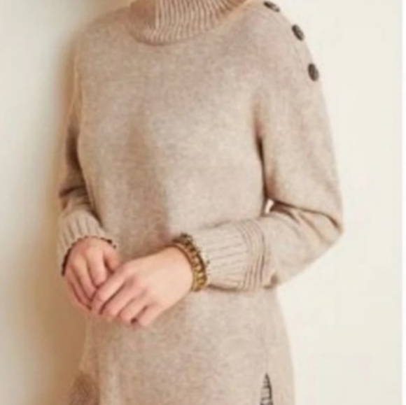 Women's Button-Detail Tan Sweater - Picture 3 of 8